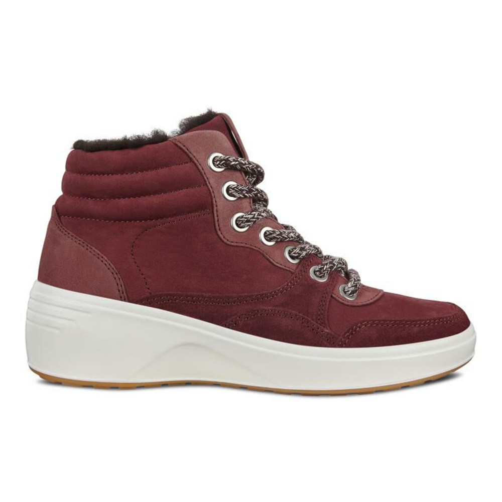 ECCO Womens Boots Burgundy - Soft 7 Wedge Tred - SFO-891604